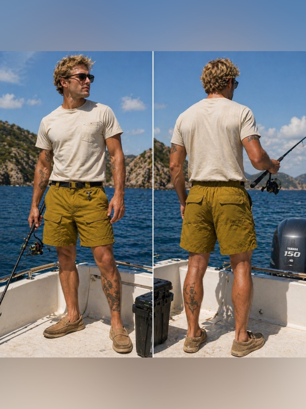 🆕 RC Outdoor Supply Double Layer Cargo Shorts Men’s Size 34 Olive Green Utility